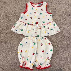 Vintage Little Me by Schwab Baby Dress Outfit Fruit 18 months